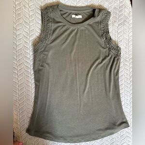 Maurices Sage Green Tank Top with Lace Detail